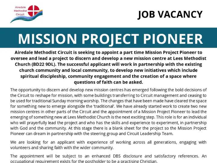 Job Advert &ndash; Mpp Lees &ndash; Airedale