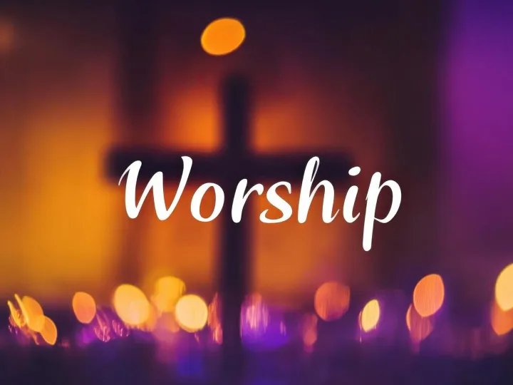 Worship Service Cross Lights Background Image