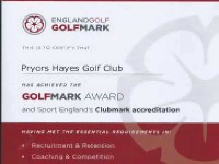 Golfmark Certificate