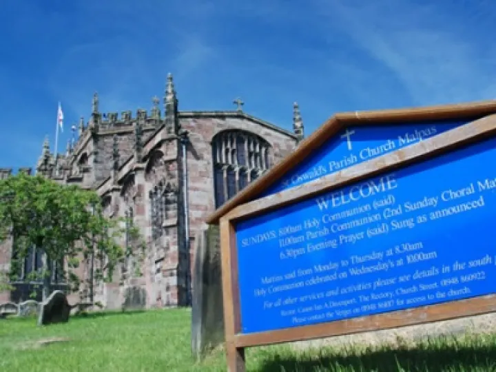 St. Oswald's Church from Church Yard gates