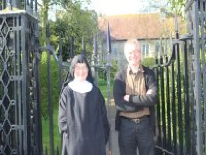 Rev Tony and Mother waiting to greet Anglican Walk