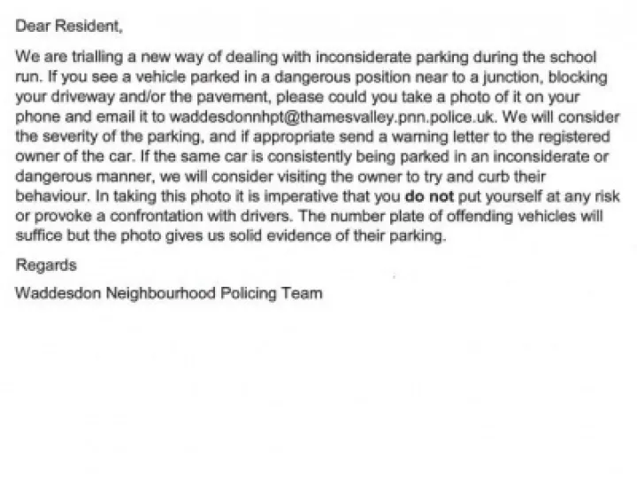 TVP Parking Message_26Jan18