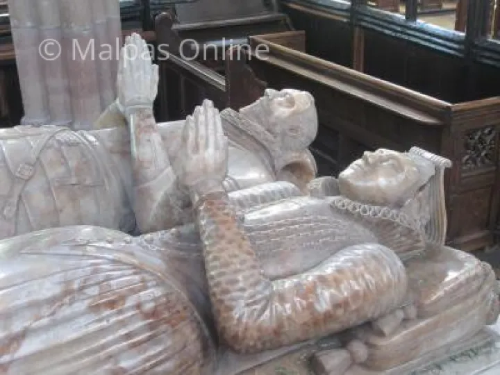 The 17th century tomb in Malpas church of Sir Hugh and Lady Mary Cholmondeley