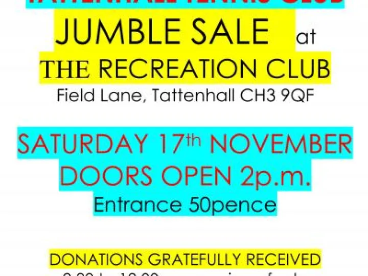 JUMBLE SALE NOV 18