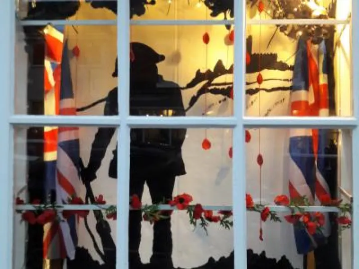 memorial shop window