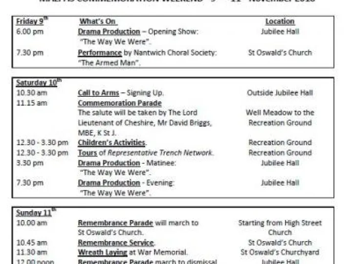 Programme of Events