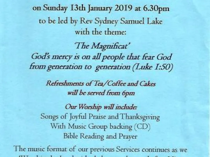 Cafe Style Service – Jan. 19