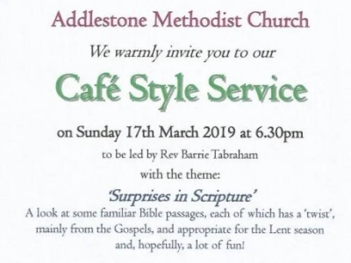 Cafe Style Evening Service – March 2019