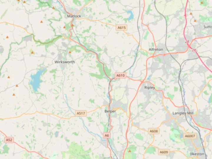 Map showing the location of Mid Derbyshire Methodist Circuit