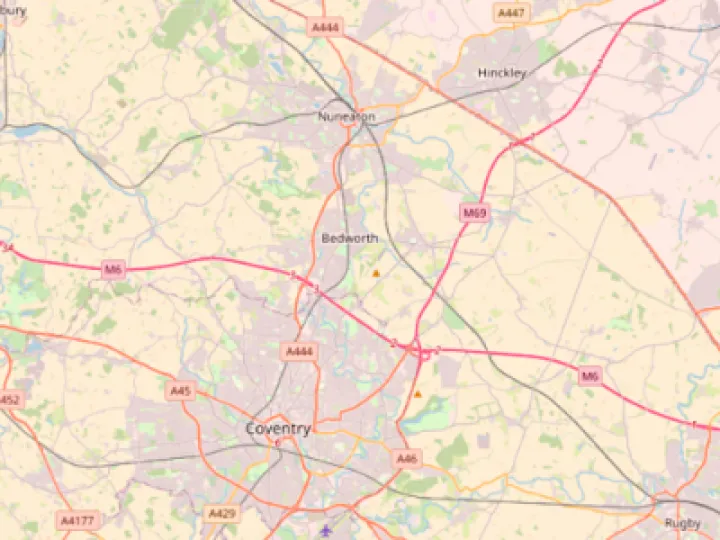 Map showing the location of Kidderminster & Stourport