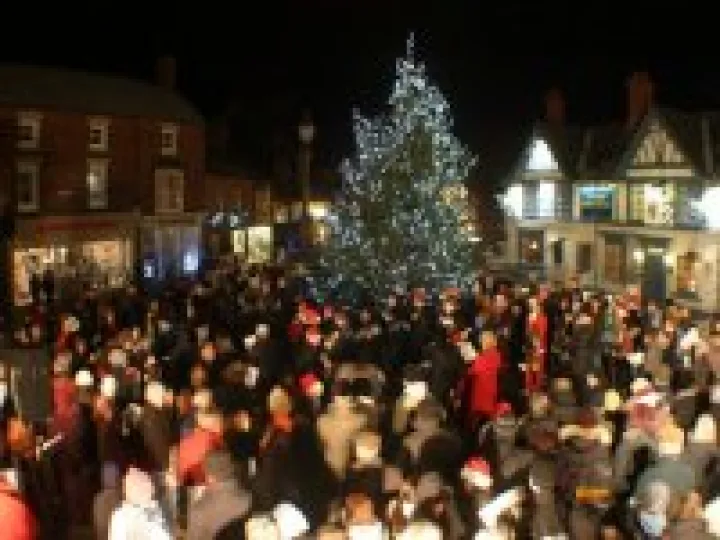 Carol singing around the tree 2009