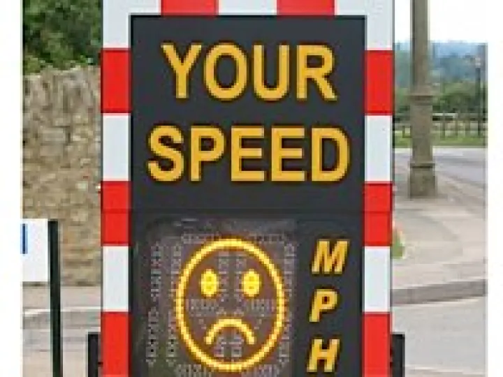 SID roadside speed warning sign