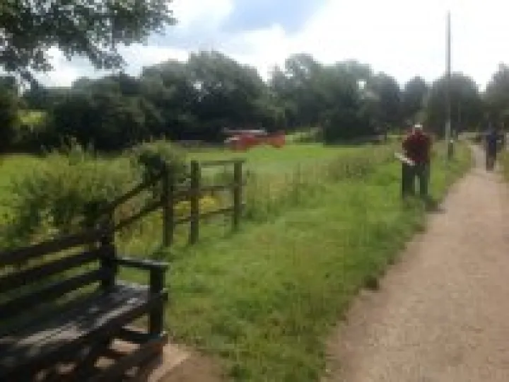 Air Ambulance lands near canal