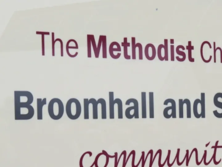 Broomhall and Sound Church sign
