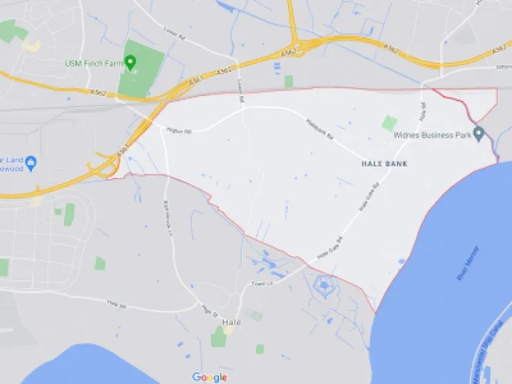 Map showing the location of Halebank Parish Council