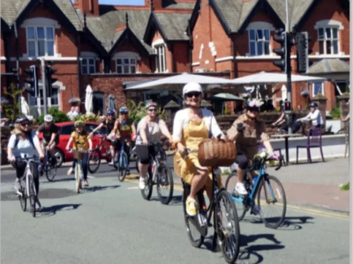 Cycling Ladies in Faulkner st Hoole