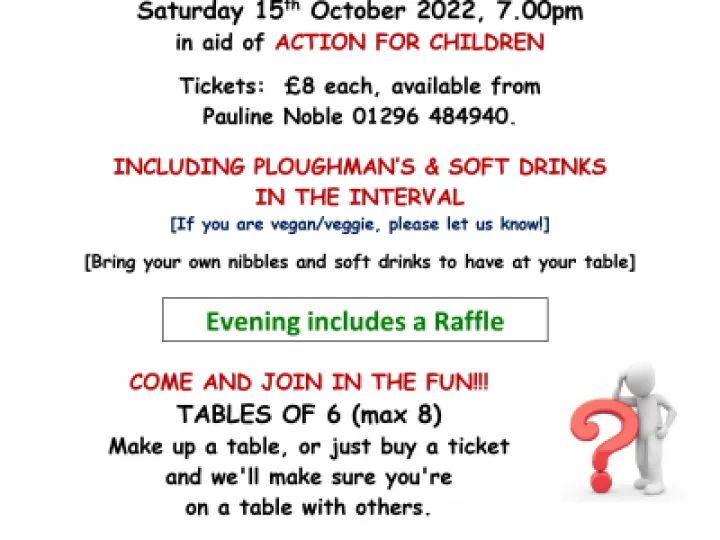 QUIZ Poster- Saturday 15th October 2022