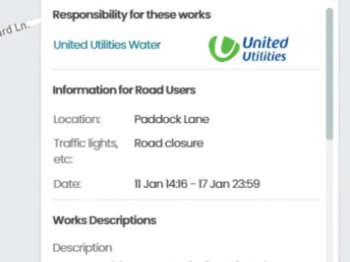 paddock lane roadworks