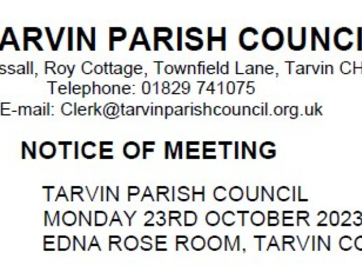 Parish Council Meeting notice October 2023