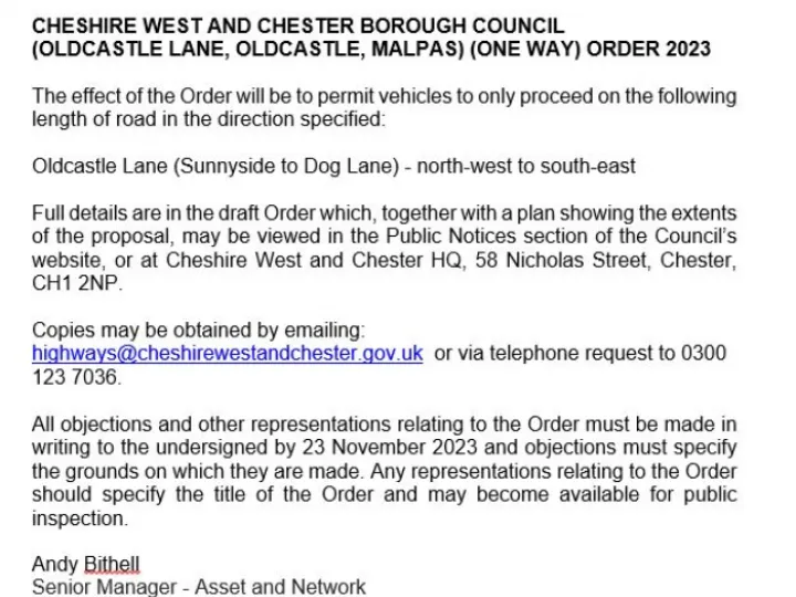 Oldcastle Lane One Way