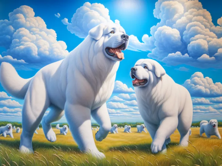 Two large white dogs (AI)