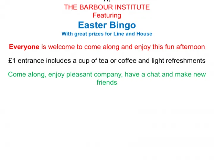 Easter Bingo