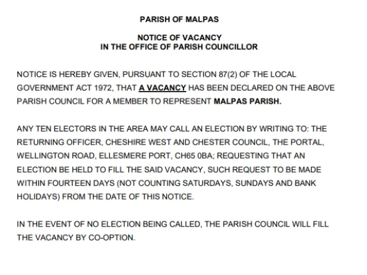 Parish Council vacancy