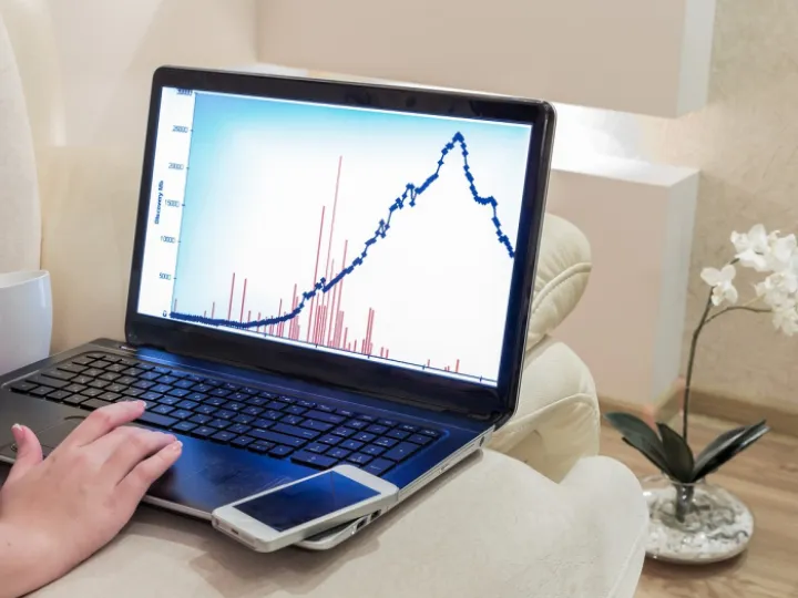 Laptop, technology, graph