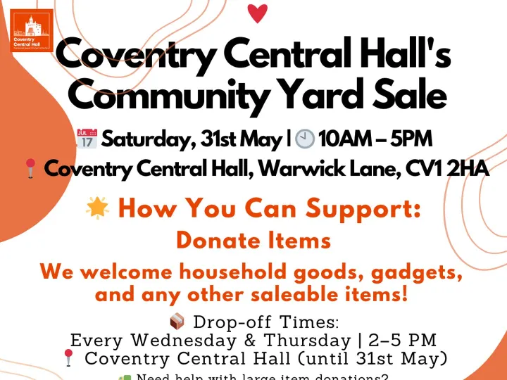 Coventry Central Hall Fundraiser 31st May 2025