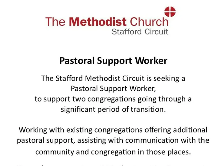 Pastoral Support role
