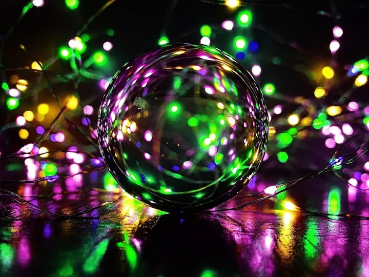 Crystal ball-photography, bullet, lights, multicol