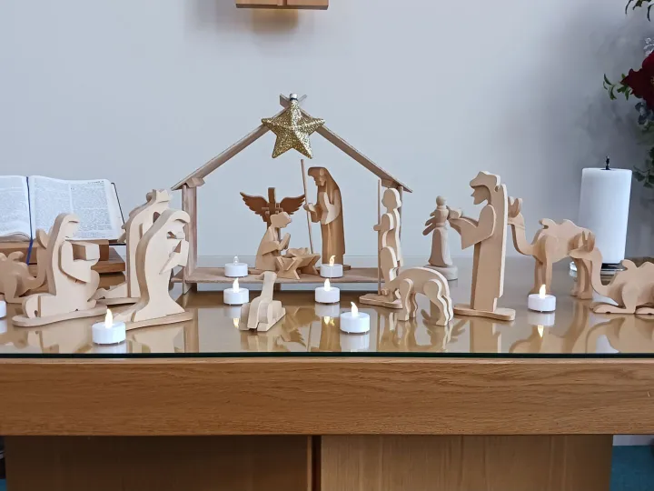 Wooden Nativity Scene