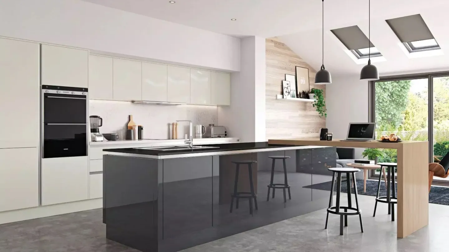 Alku Gloss Open Plan Kitchen W